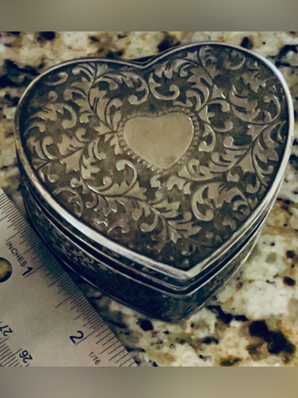 Godinger Silver Art Co. Heart Trinket Box Silver Plated Jewelry Box Velvet Lined